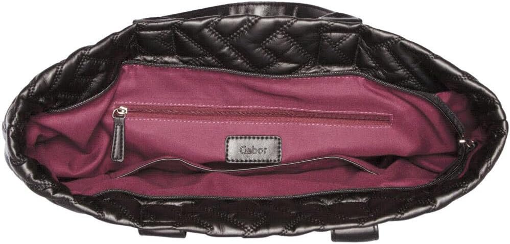 camel active Damen Gabor Bags Haley Shopper Umhängetasche Reissverschluss Gross Silber Schwarz, Schw
