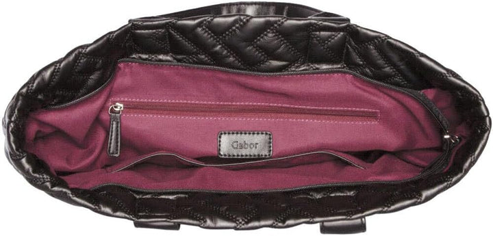 camel active Damen Gabor Bags Haley Shopper Umhängetasche Reissverschluss Gross Silber Schwarz, Schw