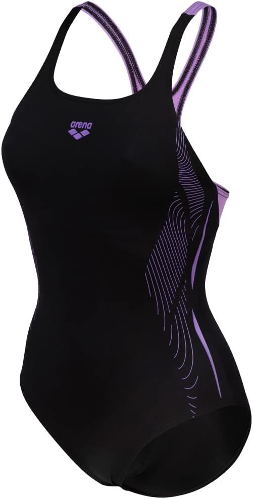 ARENA Damen Women's Swimsuit Swim Pro Back Graphic Lb One Piece Swimsuit 42 Black-lavanda, 42 Black-