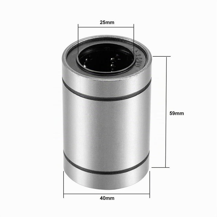 sourcing map 4 Stück Linearkugellager LM25UU 25 mm Bohrung 40 mm Aussendurchm. 59 mm lang für CNC Ma