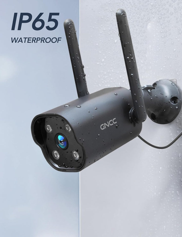 GNCC GT1PRO 2-Kamera-Set, 2K-WLAN-Aussenkamera, IP65 wasserdicht, Infrarot-Nachtsicht, Bewegungserke