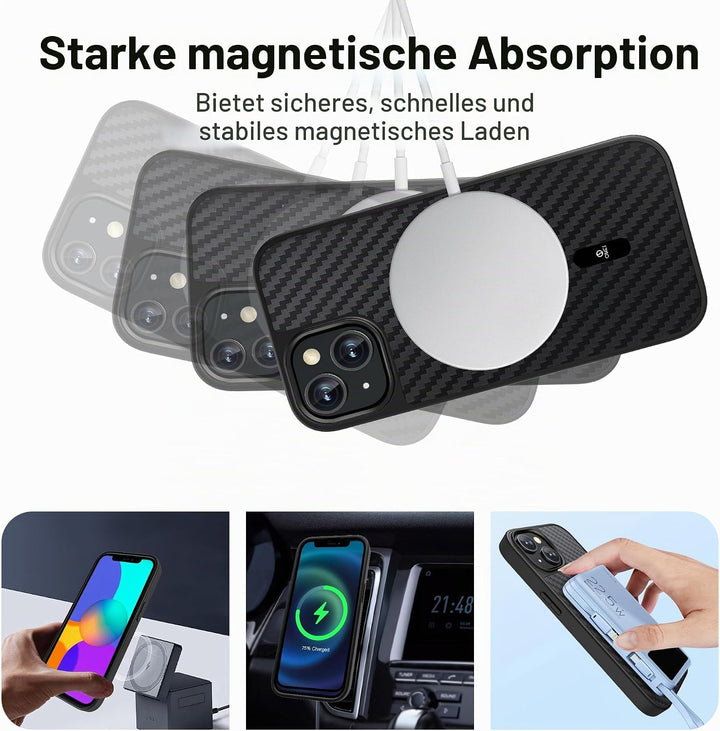 ONES Magnetisch für iPhone 13/14 Ultradünne Hülle, Kompatibel mit MagSafe, Fallschutz in Militärqual