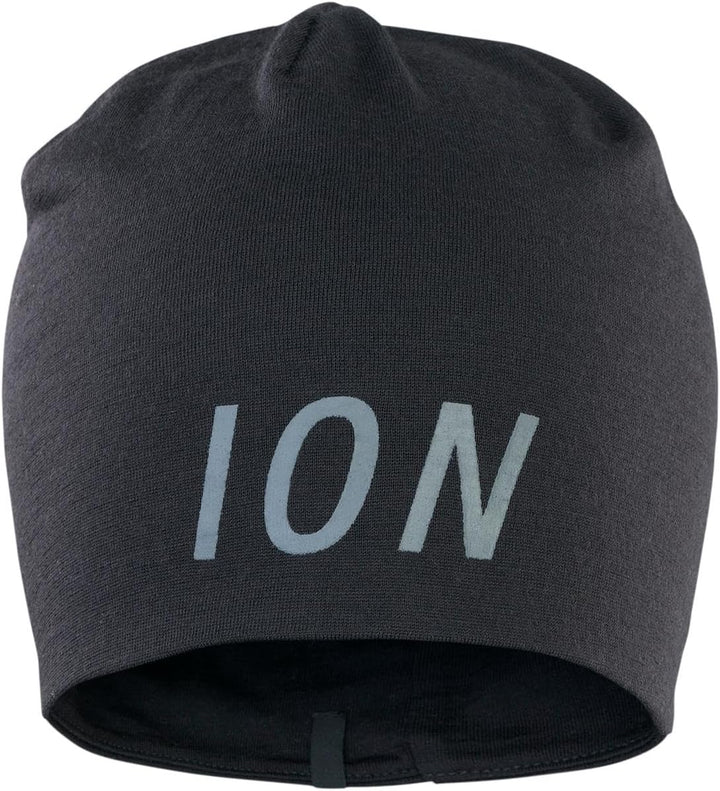 Ion Logo Merino Beanie Fahrrad Unterhelmmütze schwarz