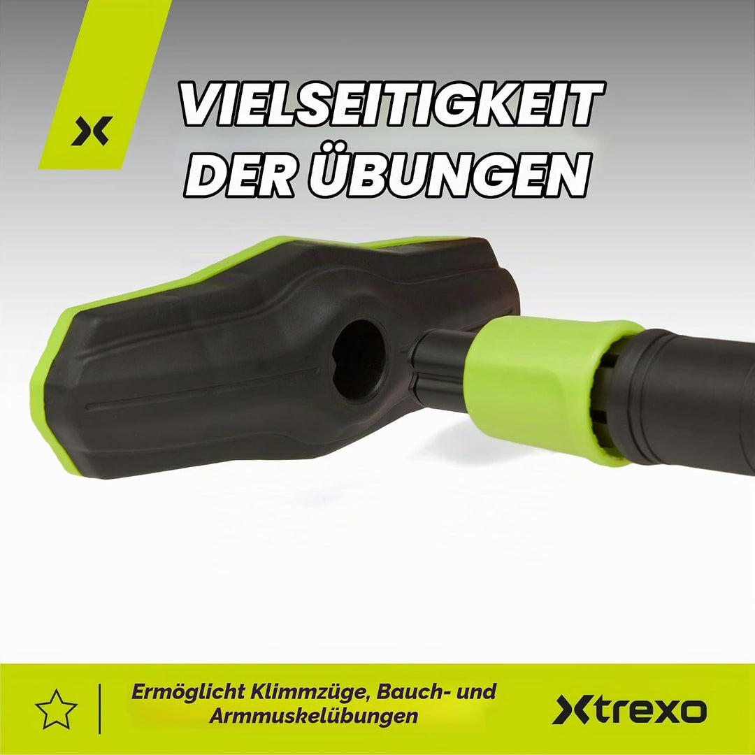 TREXO Klimmzugstange, verstellbare Länge 70–96 cm, grau Aus Stahl Max. Belastung bis 150 kg für Klim
