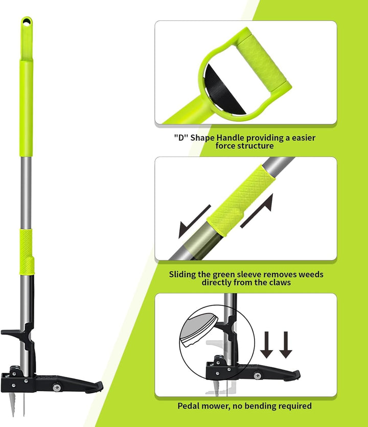 Gardtech aufstehen Unkrautstecher, 40-47 Zoll Unkrautabzieher mit langem Griff, Deluxe 4-Klauen-Unkr