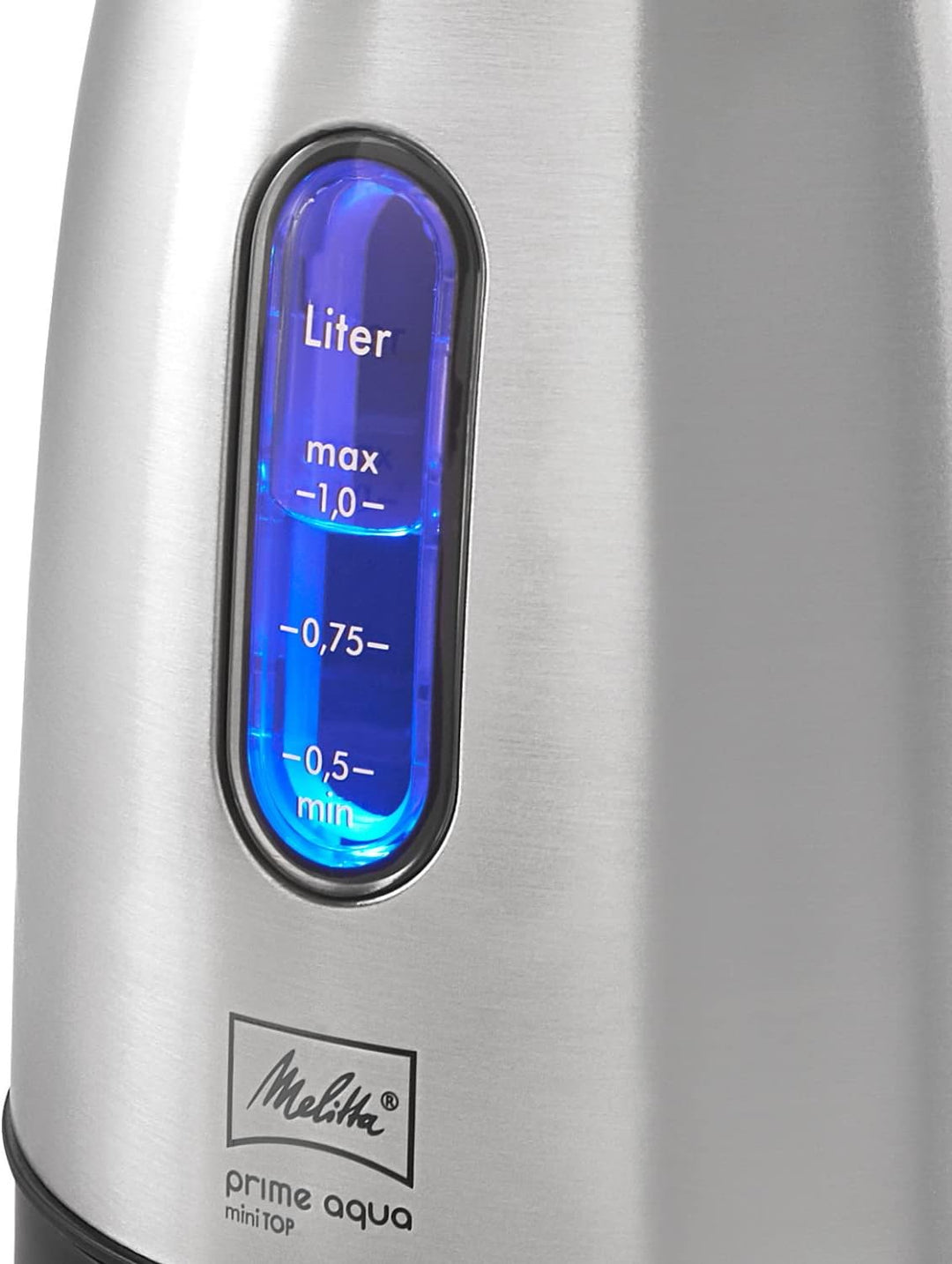 Wasserkocher - MELITTA - Prime Aqua mini Top, Edelstahl, 1,0 L, 2200 W, externe Wasserstandsanzeige,