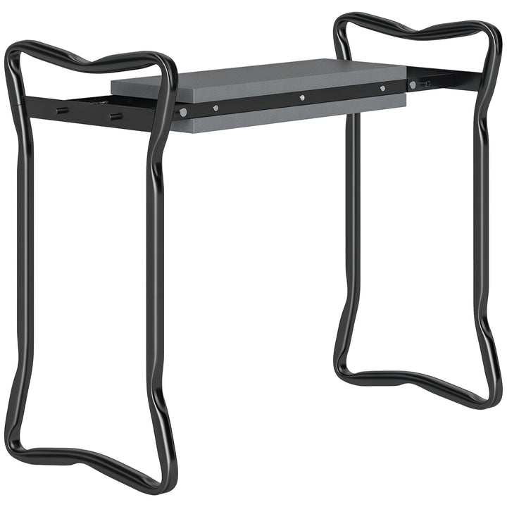 Outsunny 2 in 1 Garten Kniebank Kniepolster Stützbank Faltbarer Knieschoner Grau Ohne Werkzeugtasche