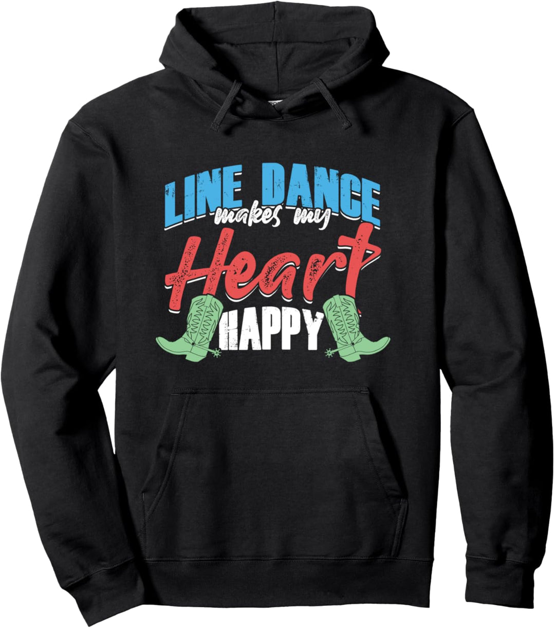 Linedance Tanzen Macht Mich Glücklich Herz Western Geschenk Pullover Hoodie