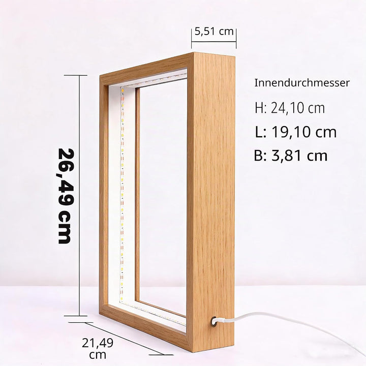 HanYun 3D Bilderrahmen Zum Befüllen mit LED, 21.5X26.5cm Bilderrahmen n tiefer 3.8cm, Objektrahmen 3