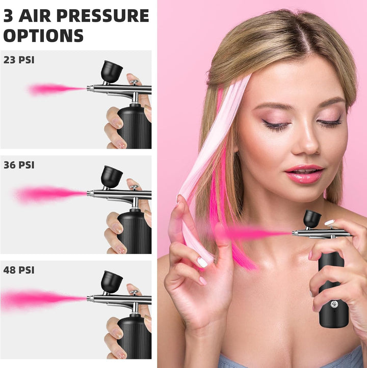 Airbrush-Kit mit Kompressor - Wiederaufladbares, Tragbares, Verstopfungsfreies Hochdruck-Airbrush-Se