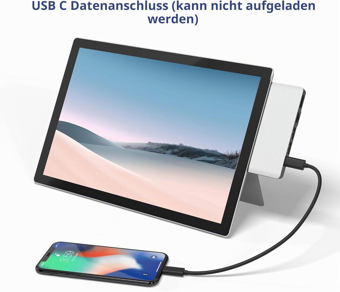 Surface Pro 7 Docking Station, Bawanfa Surface Pro 7 4K HDMI Adapter mit 100M Ethernet LAN, USB C Au