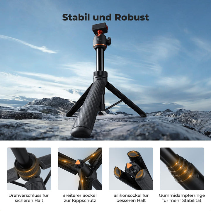 K&F CONCEPT Magnetisches Schnellwechsel-Stativ für Insta360 Ace Pro 2, 66cm Selfie Stick MIni Stativ