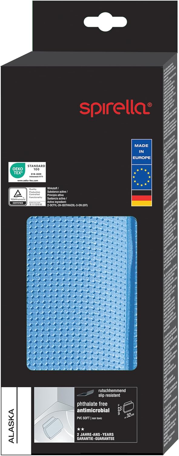 Spirella - Badewannenkissen Alaska Hellblau Mit 8 Saugnäpfen Antibakteriell - Rutschhemmend Waschbar
