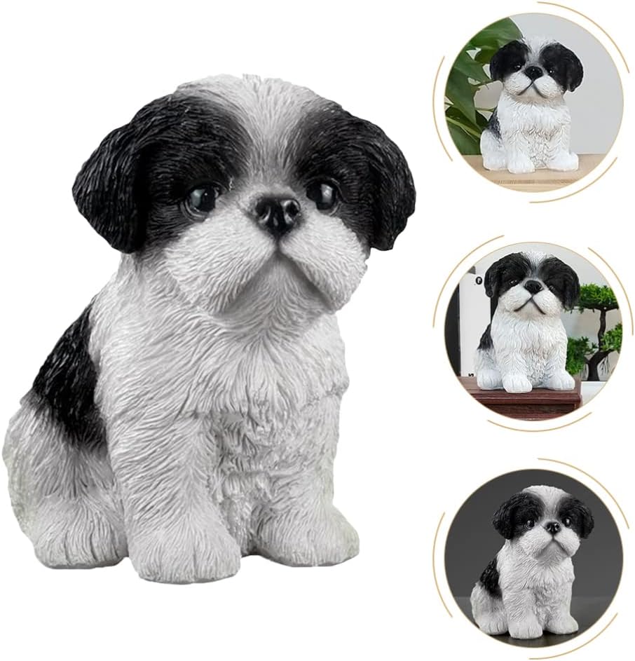BESPORTBLE Shih Tzu- Welpen Niedlicher Hund Harz Figur- Schmuck- Verzierbarer Hund Dekorationen- Sch