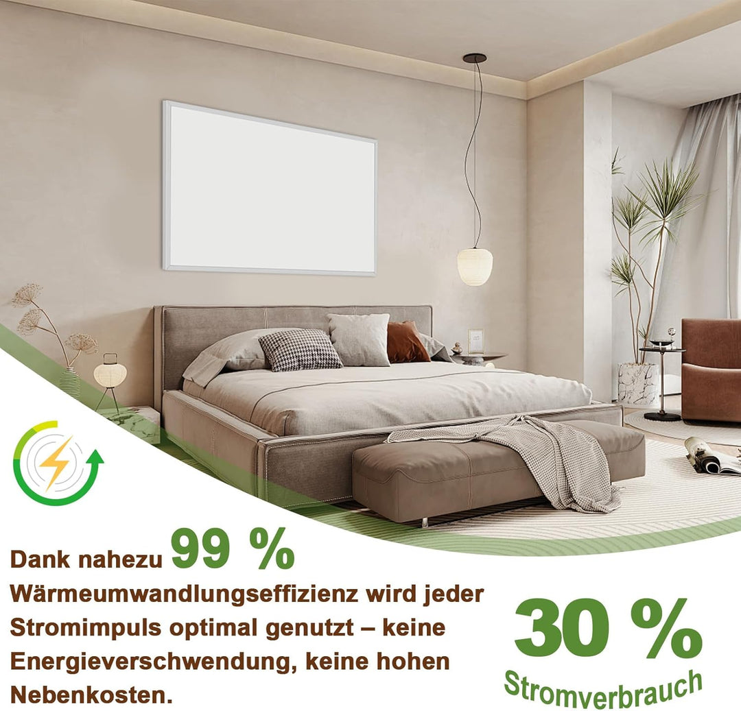 Behagliche Infrarotheizung 500 Watt, Infrarotheizung Wandmontage mit bis zu 120 °C für 8–13 m², Elek