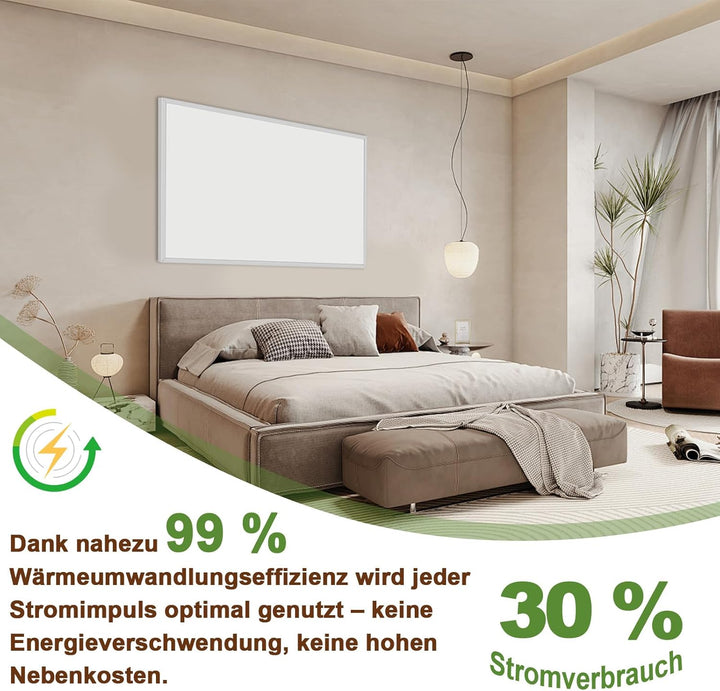 Behagliche Infrarotheizung 500 Watt, Infrarotheizung Wandmontage mit bis zu 120 °C für 8–13 m², Elek