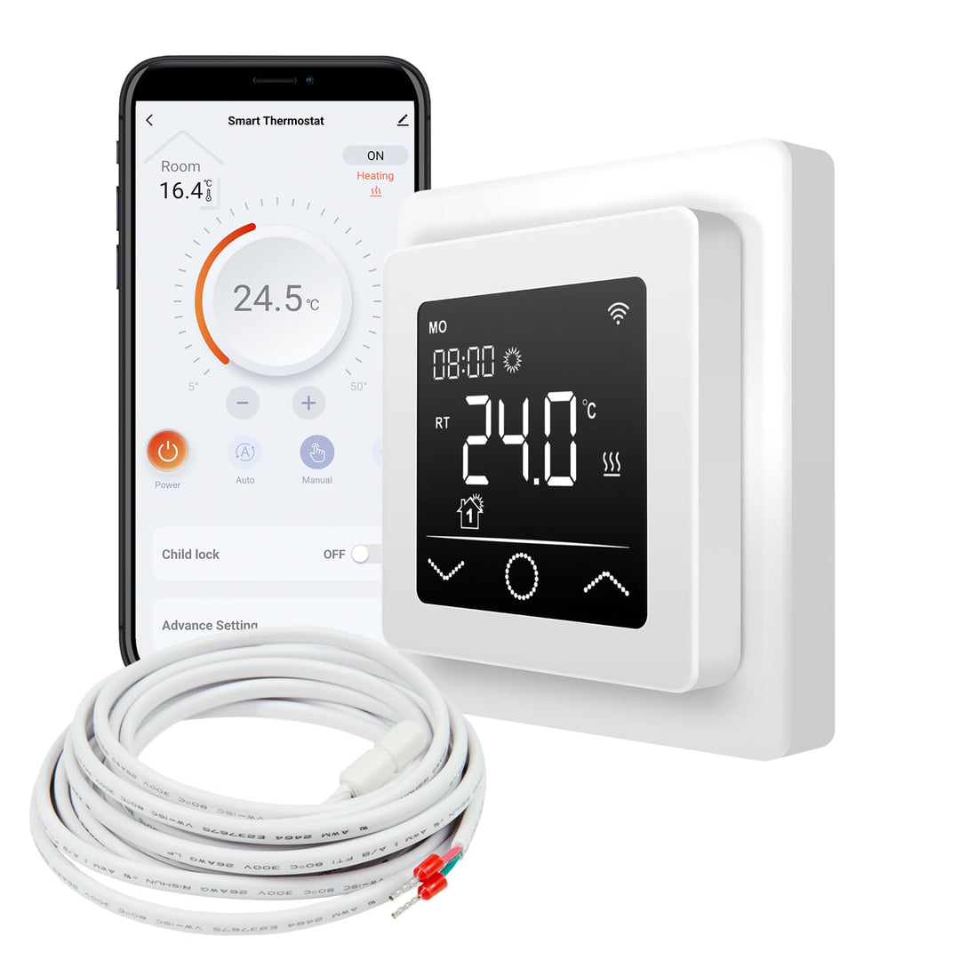 Mi-Heat Mi-750 Raumthermostat WLAN weiss - Tuya Smart App Alexa Google Home - wassergeführte und ele