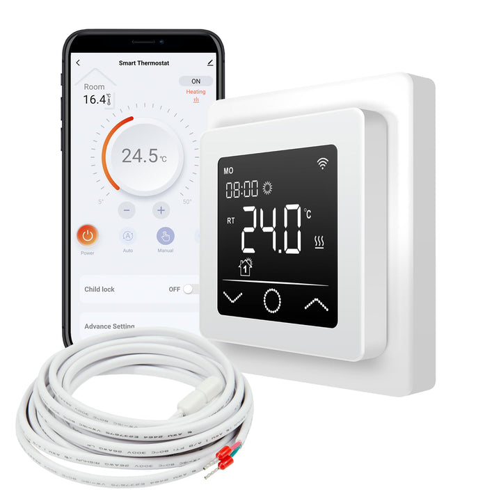 Mi-Heat Mi-750 Raumthermostat WLAN weiss - Tuya Smart App Alexa Google Home - wassergeführte und ele