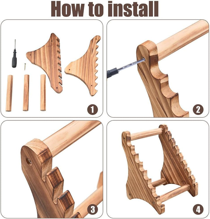 Mini Messerständer, 1 Stuck Holz Taschenmesser Display Halter, 7-Lagiger Messer-Präsentationsständer