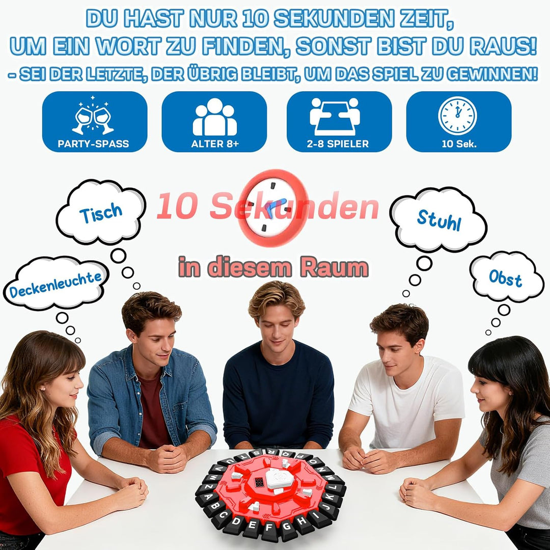 Wörter Spiel,Buchstaben Spiel Drücken mit Timer Deutsch,Familienspiele Brettspiele Partyspiele Worts
