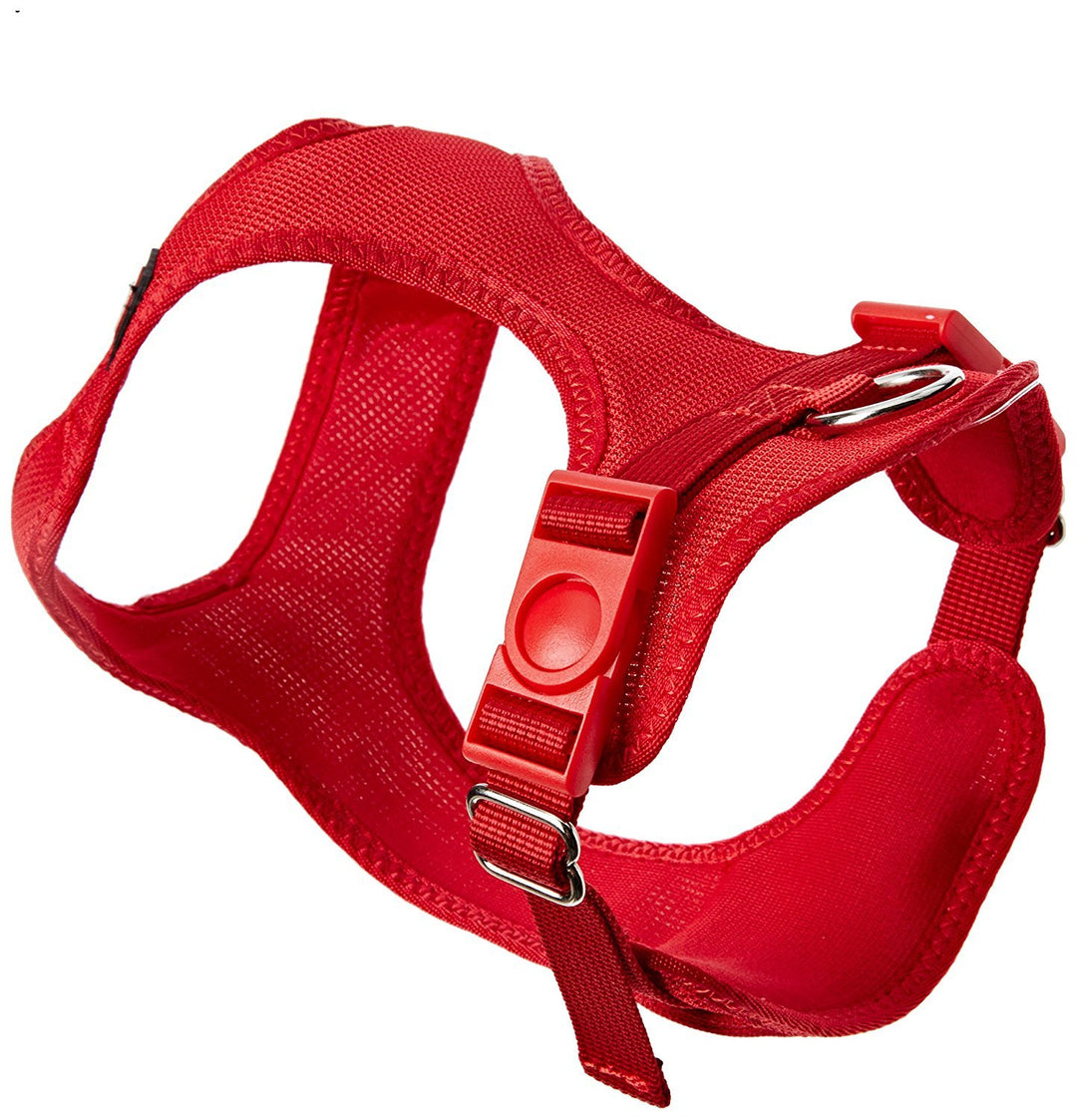 TRIXIE Comfort Soft Touren-Geschirr Grösse S: Brustumfang 33–50 cm/20 mm in rot - gepolstertes Hunde