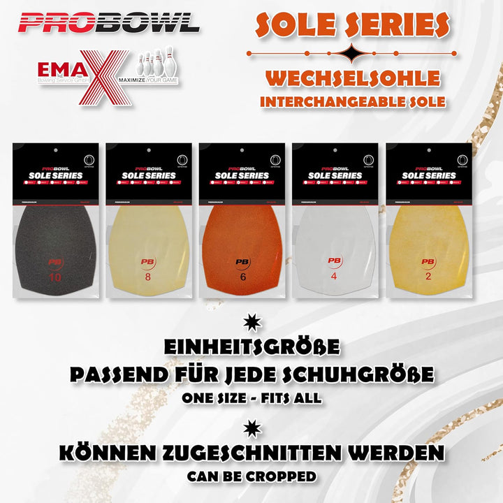 EMAX | Pro Bowl – Wechselsohle | Austauschbare Sohle für Bowlingschuhe | Für Glatte und Stumpfe Anlä