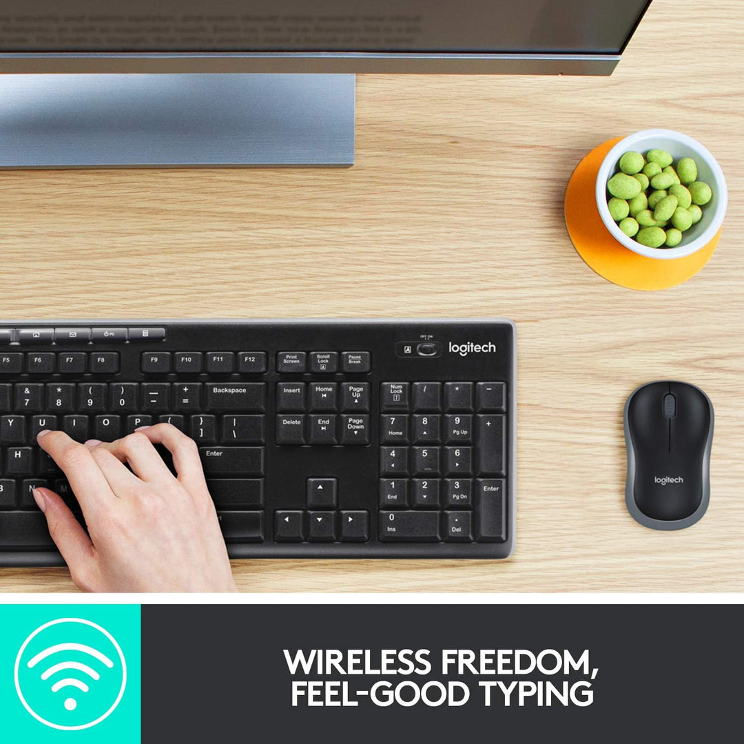 Logitech MK270 Kabelloses Set mit Tastatur und Maus für Windows, Skandinavisches QWERTY-Layout - Sch