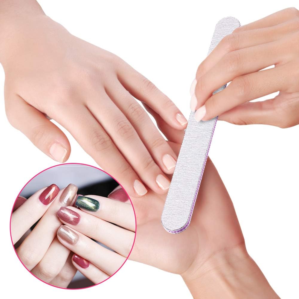 Forever Speed 50 Stück Nagelfeile 180/100 Nagelfeilen-Doppelseitige Schleiffläche-Material Schmirgel