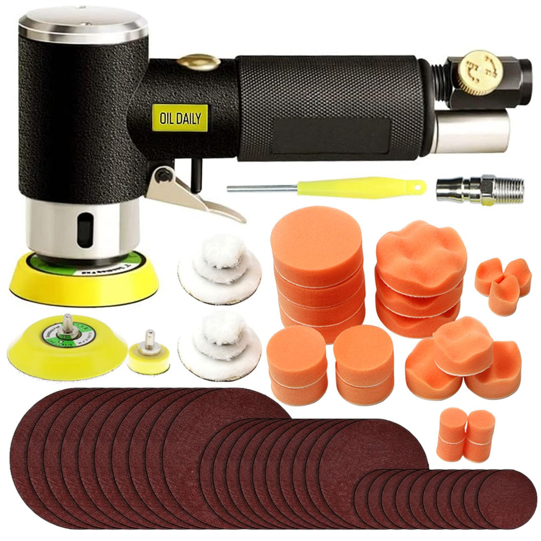 63 in 1 Druckluft Exzenterschleifer Mini Poliermaschine Auto Polierer Set, Exzenter Schleifer Druckl