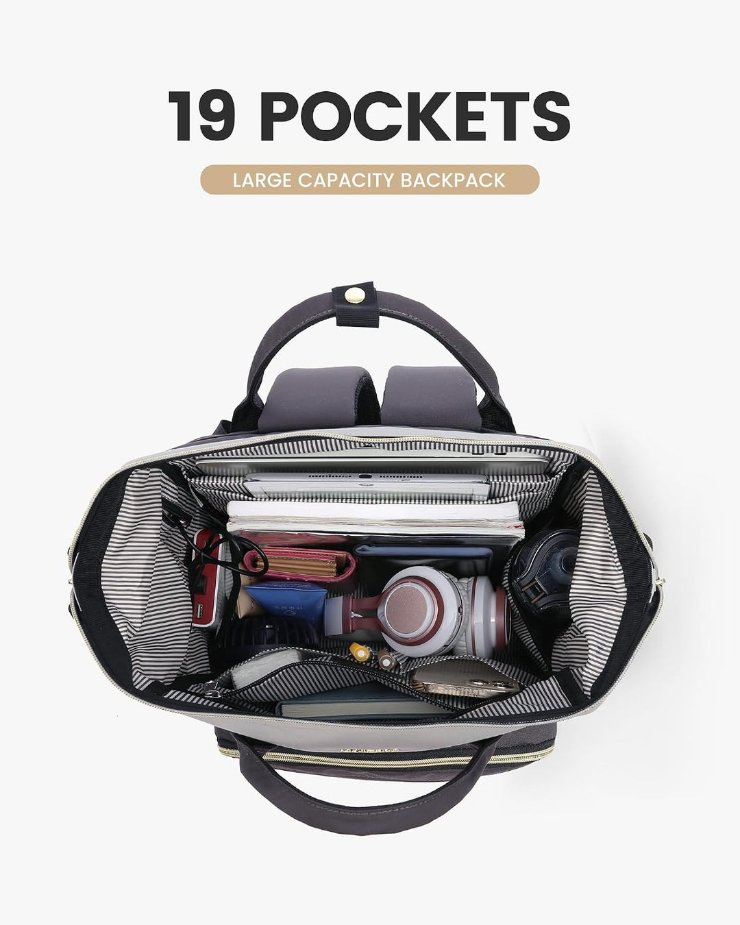 LOVEVOOK Rucksack Damen, Laptop Rucksack 17 Zoll, Schulrucksack Teenager | Reiserucksack Arbeitsruck