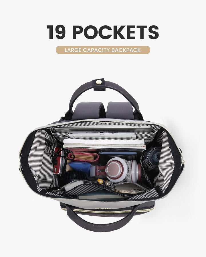 LOVEVOOK Rucksack Damen, Laptop Rucksack 17 Zoll, Schulrucksack Teenager | Reiserucksack Arbeitsruck