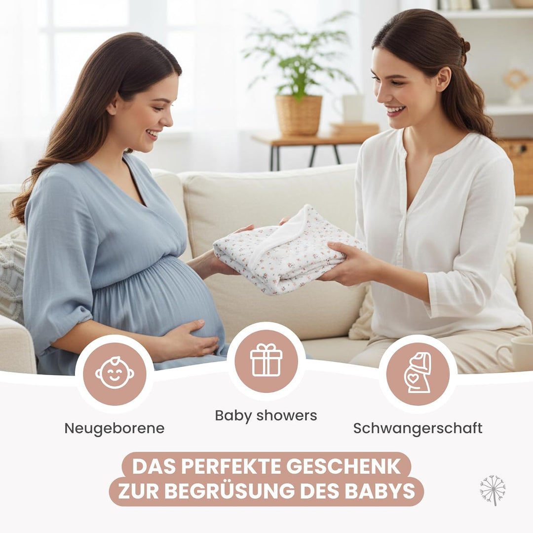MIMUSELINA Babydecke Baumwolle 90x70 cm | Babydecke Winter und Herbst | Baby Decke neugeborenen Warm