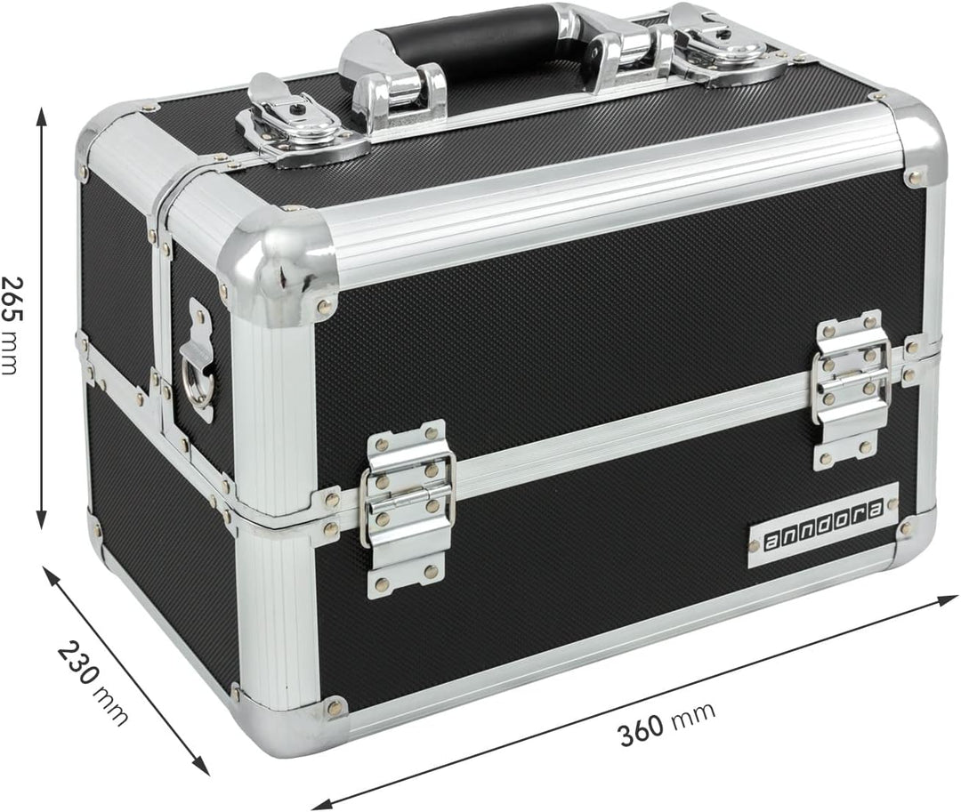 anndora Beauty Case Kosmetikkoffer - Stilvoller Schmuckkoffer, Schminkkoffer mit robustem Aluminiumr