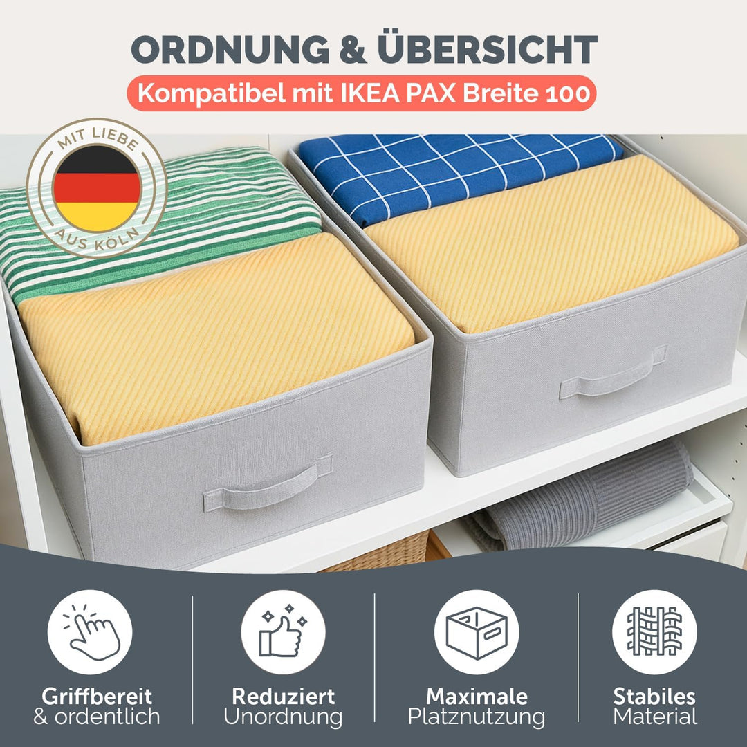 Blumtal Organizer Ordnungssystem 2er Set gross mit Deckel Kompatibel mit IKEA PAX Breite Kommode - S