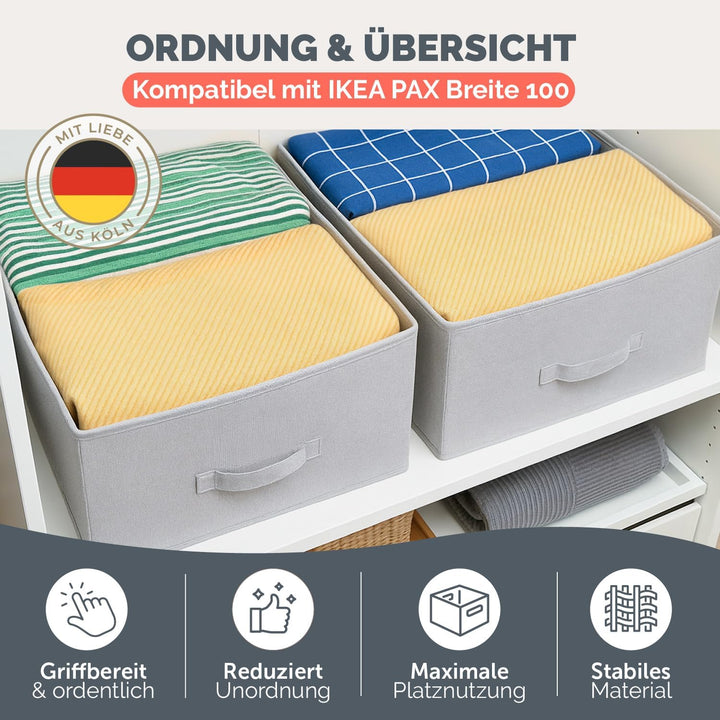 Blumtal Organizer Ordnungssystem 2er Set gross mit Deckel Kompatibel mit IKEA PAX Breite Kommode - S