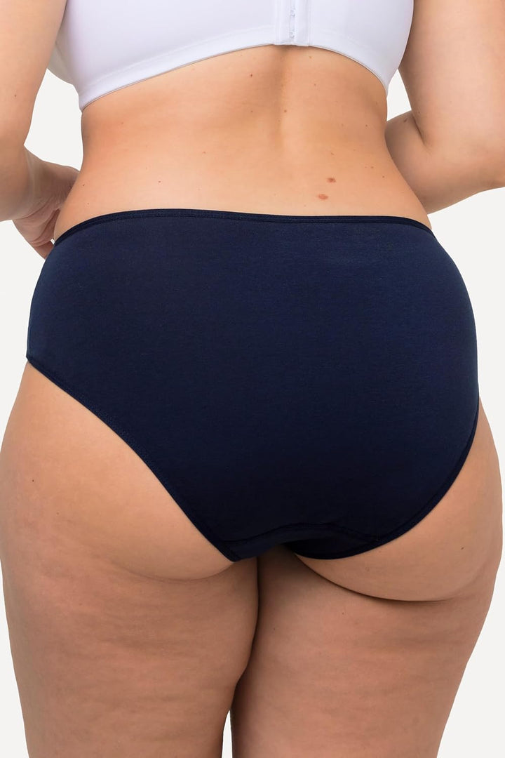 Ulla Popken Damen Taillenslip (5er Pack) 74-76 Nachtblau, 74-76 Nachtblau