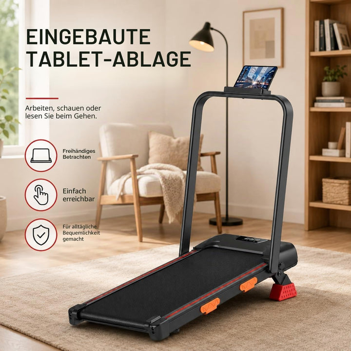 Treadmill Walking Pad Klappbar mit Steigung 10% 3.0HP 136KG LED | Laufband für Zuhause Klappbar Leis