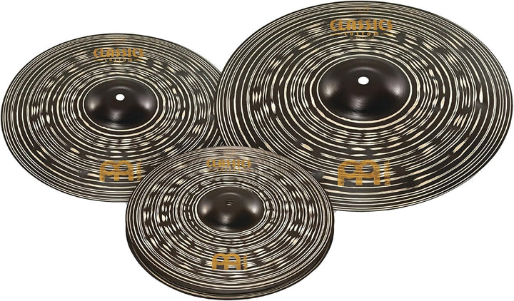 Meinl Cymbals Classics Custom Dark Schlagzeug Becken Set (Video) Box Pack mit 14 Zoll Hihat, 16 Cras
