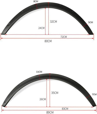 4 Stück Auto kotflügelverbreiterungen, 80cm Universal Fender Flares Verbreiterung Kotflügel, Extra W