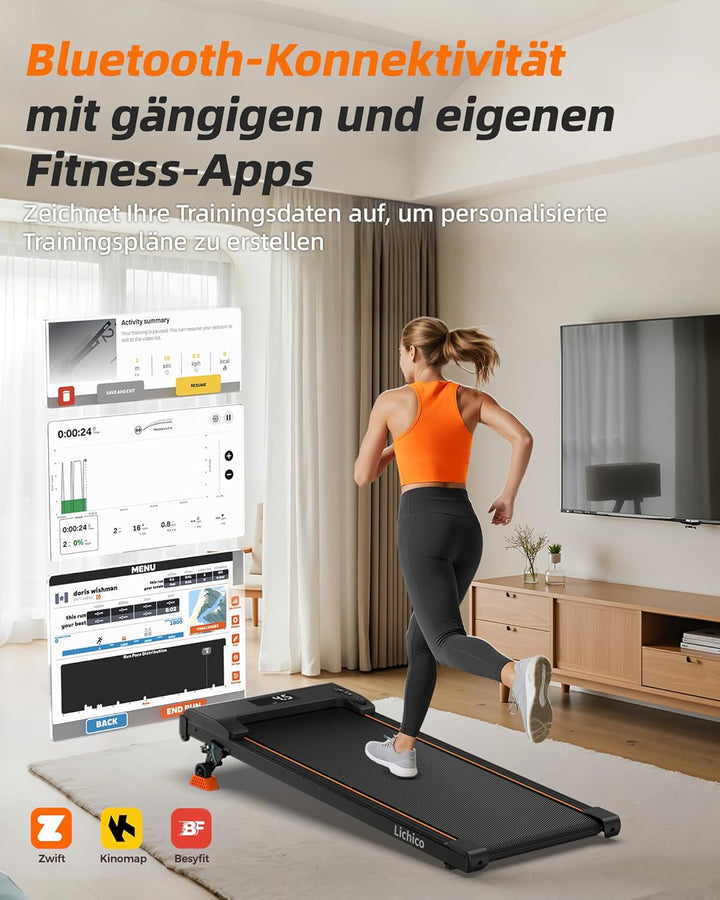 Lichico 3-in-1 Walking Pad mit 0-9% Steigung, Laufband für Zuhause Klein, platzsparendes Heimtrainin