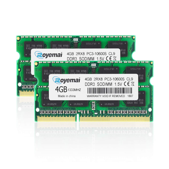 DUOMEIQI 8GB 4GBx2 PC3-10600S DDR3 1333 RAM 2Rx8 204pin 1.5V CL9 4GB Aggiornamento di Memoria per Ea