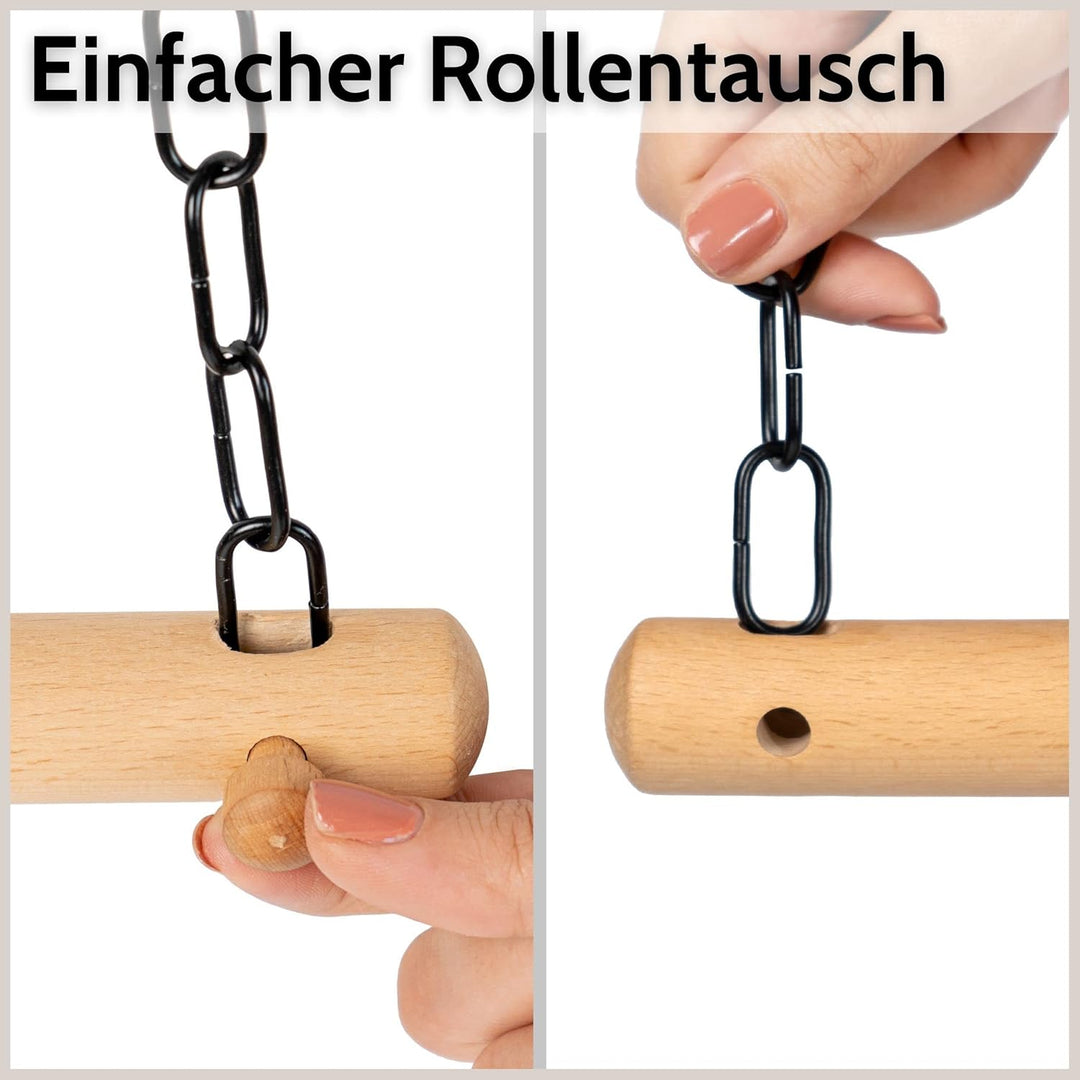 DEKAZIA® Toilettenpapierhalter Holz | Toilettenpapierhalter ohne Bohren schwarz | Klopapierhalter oh