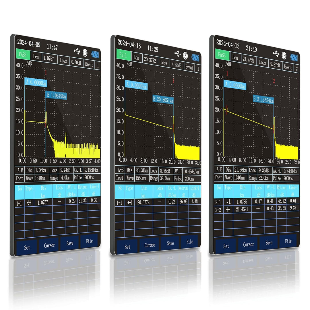 SKYSHL 1310nm/24dB+1550nm/22dB SM LWL OTDR mit OPM+OLS+VFL+Ereigniskarte+Dämpfungstest+RJ45-Test+RJ4