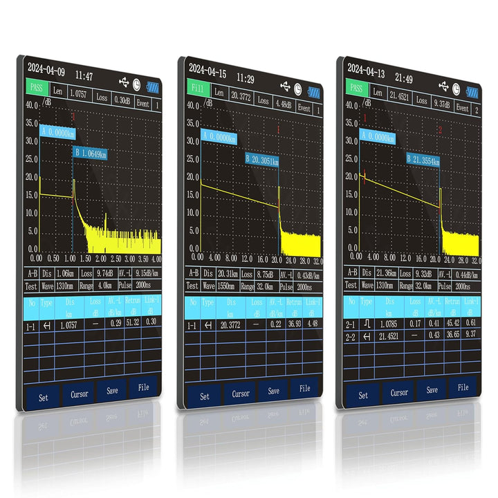 SKYSHL 1310nm/24dB+1550nm/22dB SM LWL OTDR mit OPM+OLS+VFL+Ereigniskarte+Dämpfungstest+RJ45-Test+RJ4
