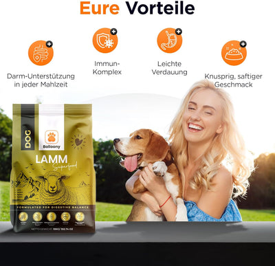 Hypoallergen | Getreidefreies Hundefutter trocken | Lamm & Reis | Magen schonend für ernährungssensi