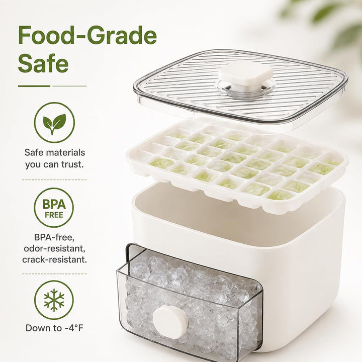 Klein Eiswürfelmaschine, Ice Cube Maker, 48 Stück Eiswürfel, einfaches Drücken, um das Eis zu lösen,