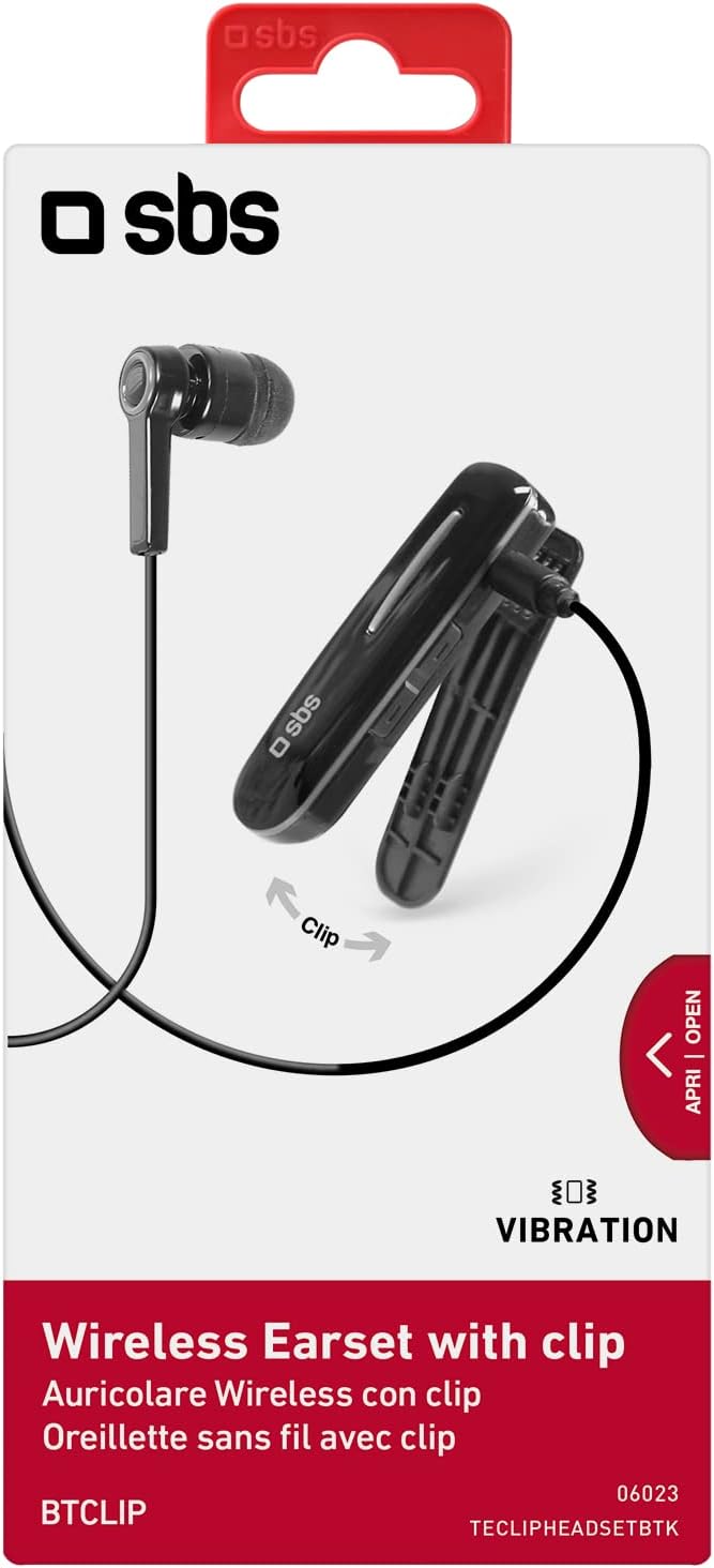 SBS BT300 Monophon im Ohr Schwarz – Kopfhörer (Monophon, 3.5 mm/USB, im Ohr, Schwarz, Bluetooth, im