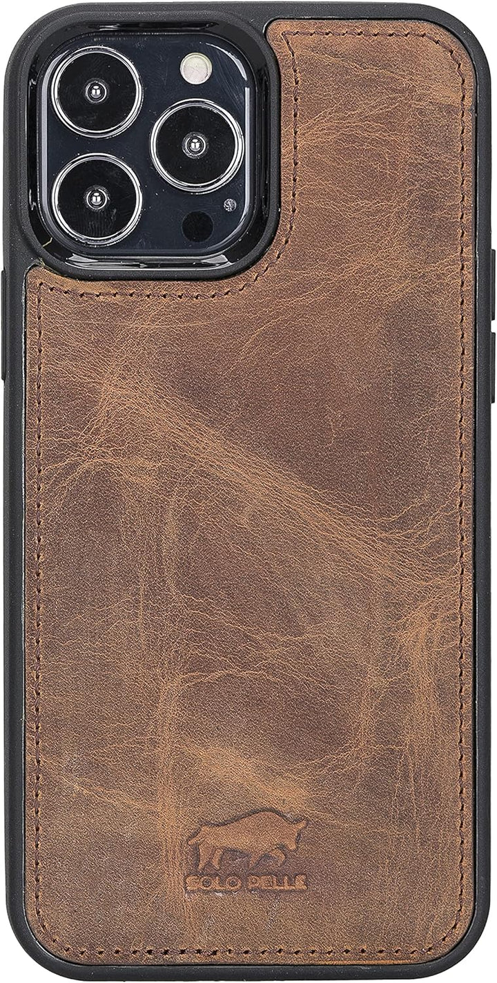 Solo Pelle Lederhülle kompatibel für iPhone 13 Pro Max in 6.7 Zoll abnehmbare Hülle (2in1) inkl. Kar