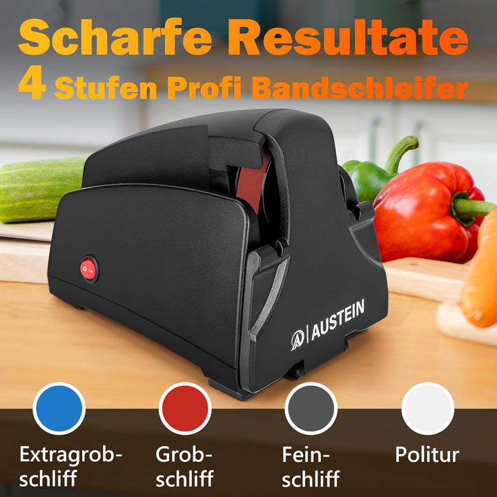Band Messerschärfer elektrisch TG2002 - Der Profi Messerschleifer für konvexen Meister-Schliff mit 4