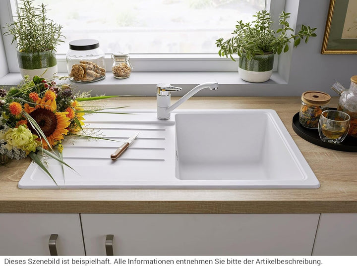 BLANCO WEGA II silgranitweiss/chrom | Hochdruck | Rückflussverhinderer | Keramik Kartusche | Gesiche